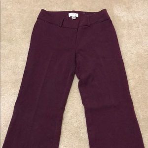 NWOT LOFT 00 Petite Maroon/Burgundy Dress Pants.